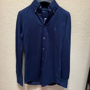 Ralph Lauren Navy Blue Casual Button Down Shirt